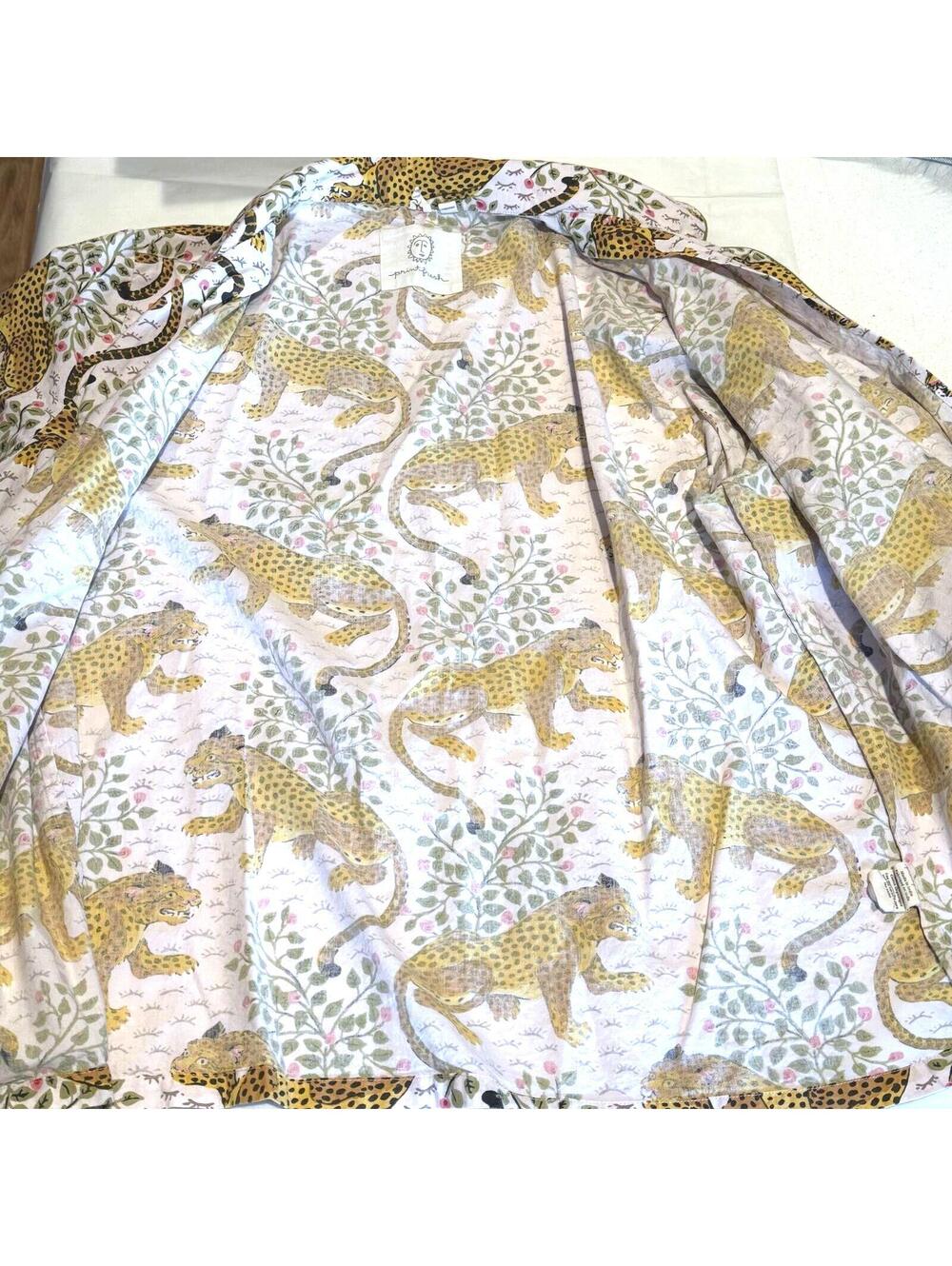 Printfresh Cotton Pajama Top with Leopard & Floral Motif in Pink, Yellow, Green - Picture 2 of 5